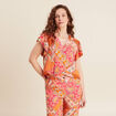 Blouse manches courtes orange femme