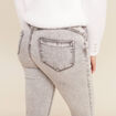 Jean ajust&eacute; taille bascul&eacute;e denim snow gris femme
