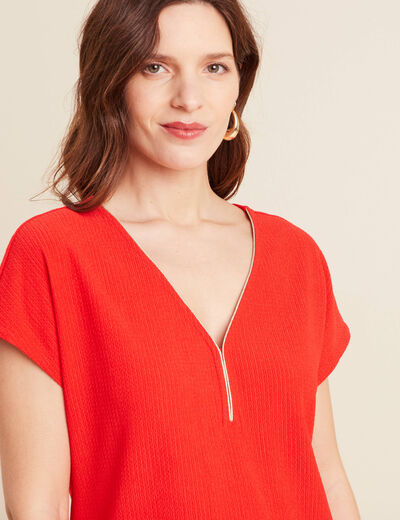 T-shirt manches courtes orange foncé femme