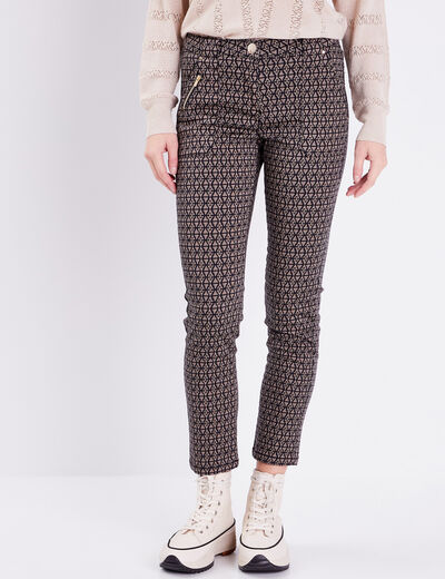 Pantalon ajusté noir femme