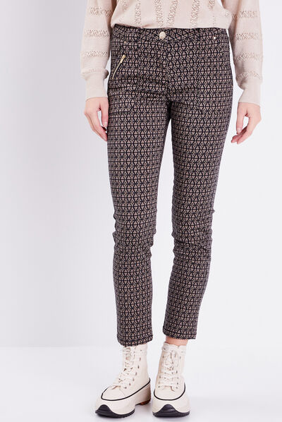 Pantalon ajusté noir femme