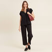 Blouse manches courtes noir femme