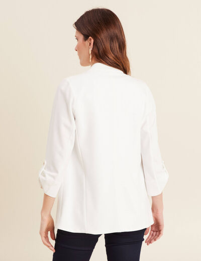Veste esprit tailleur cascade ecru femme