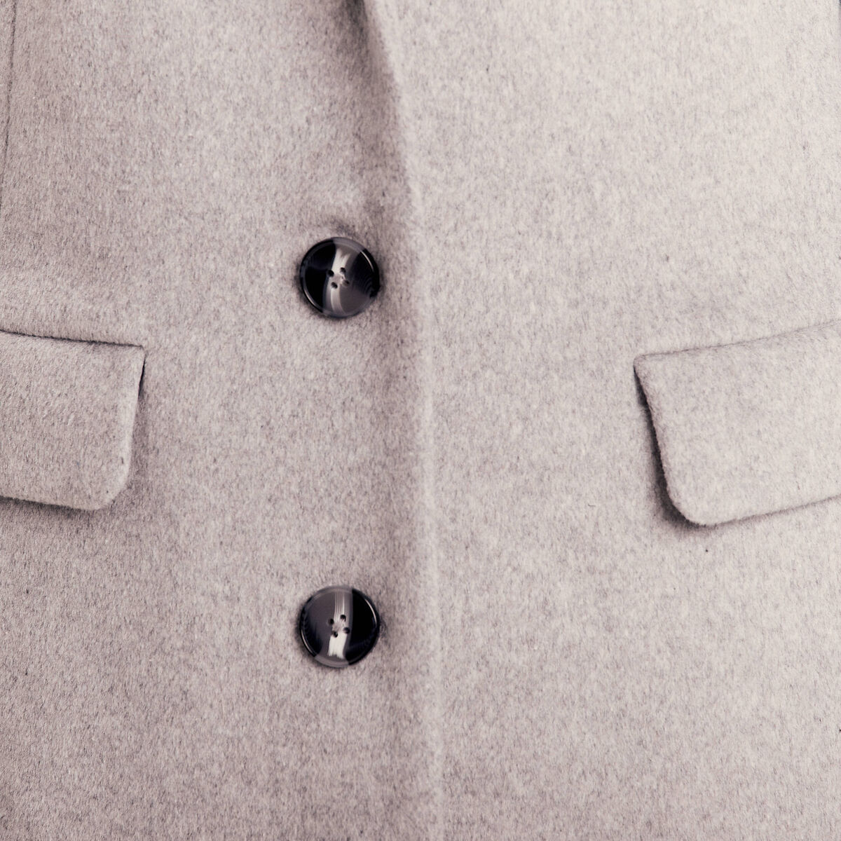 Manteau droit à capuche gris clair femme