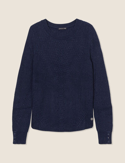 Pull manches longues bleu marine femme