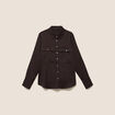 Chemise manches longues marron femme