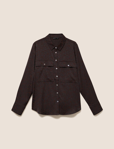 Chemise manches longues marron femme