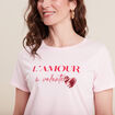 T-shirt manches courtes rose femme