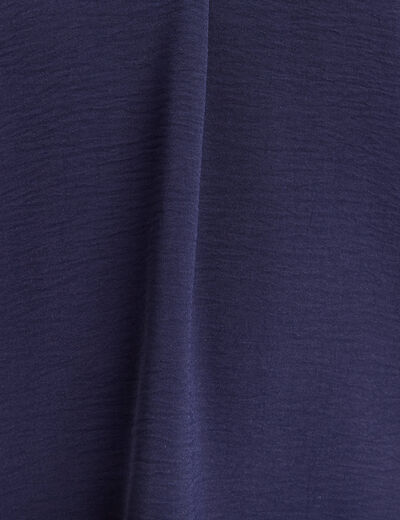 T-shirt bi-mati&egrave;re manches courtes bleu marine femme