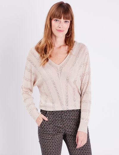 Pull Patrice Bréal - Taille 2, Rouge, Viscose/Nylon/Polyester - Occasion Très Bon État
