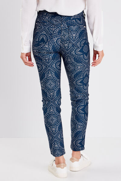 Pantalon ajusté bleu foncé femme