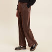 Pantalon flou effet tricoté couleur cuivre femme