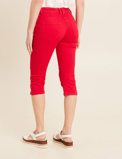 Pantacourt droit rouge femme