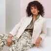 Veste courte droite manches longues beige femme