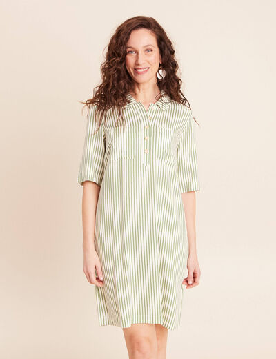 Robe droite courte manches courtes blanc femme