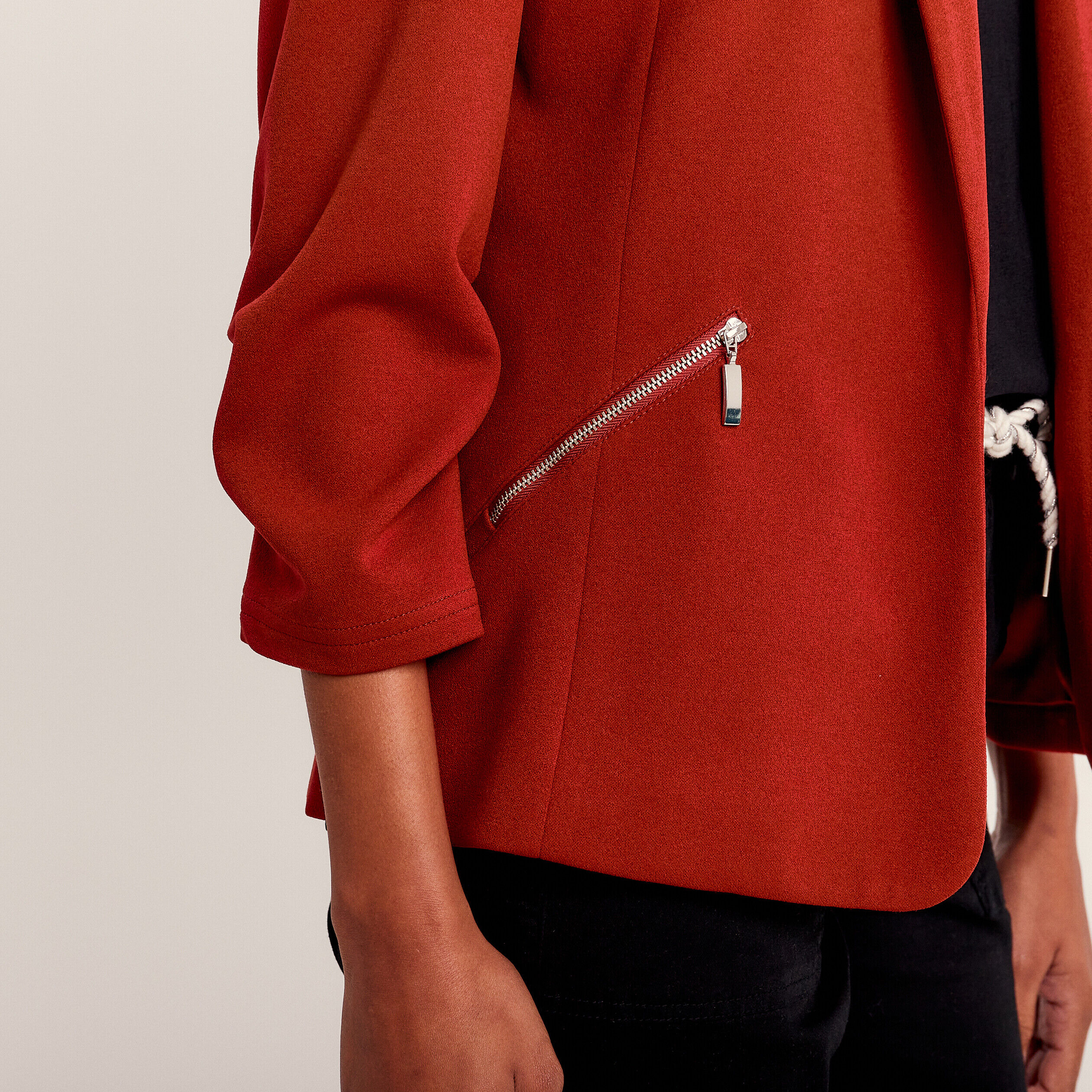 Veste courte rouge femme deals