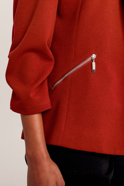 Veste esprit tailleur ajustée bordeaux femme