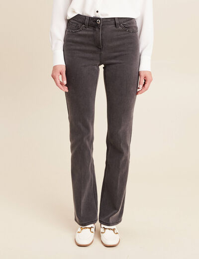 jean bootcut taille standard denim gris femme