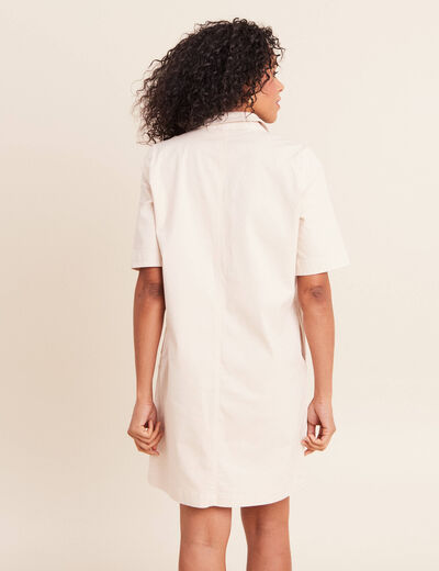 Robe courte en coton ivoire femme