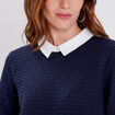 T-shirt manches longues bleu foncé femme