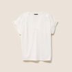T-shirt col v manches courtes brillant ecru femme