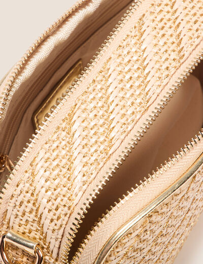Sac rectangulaire effet tressé couleur or femme