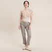 Pantalon flou ceinturé vert clair femme