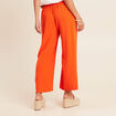 Pantalon jupe-culotte large orange corail femme
