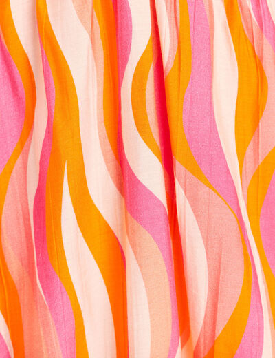 Robe longue &eacute;vas&eacute;e &agrave; fines bretelles orange femme