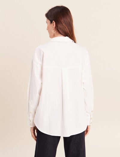 Chemise ample manches longues ecru femme