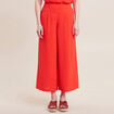 Pantalon large &eacute;lastiqu&eacute; orange femme