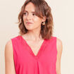 D&eacute;bardeur sans manches rose fushia femme