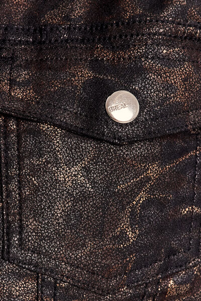 Veste droite réversible couleur bronze femme