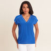 T-shirt manches courtes bleu electrique femme