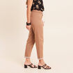 Pantalon coupe mom 7/8&egrave;me taupe femme