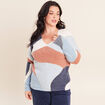 Pull manches longues multicolore femme