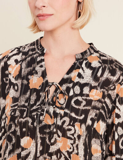 Blouse manches longues marron clair femme
