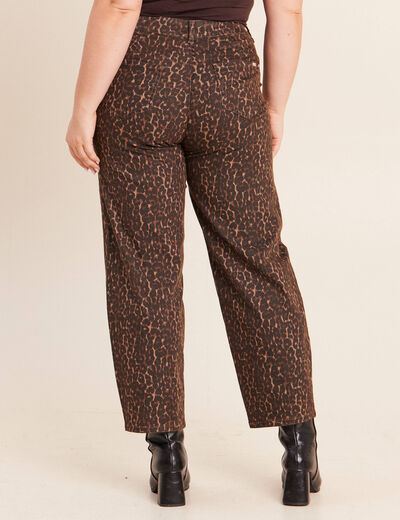 Pantalon magique Le L&eacute;ger coupe barrel marron cognac femme