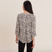 Blouse manches 3/4 noir femme