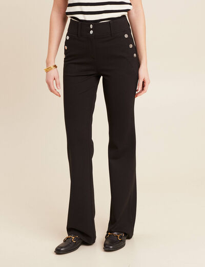 Pantalon bootcut à pont noir femme