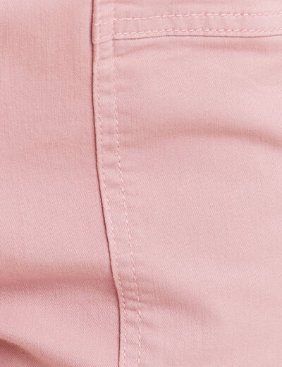 Short droit taille élastiquée rose pastel femme