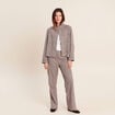 Veste col montant doubl&eacute;e marron femme