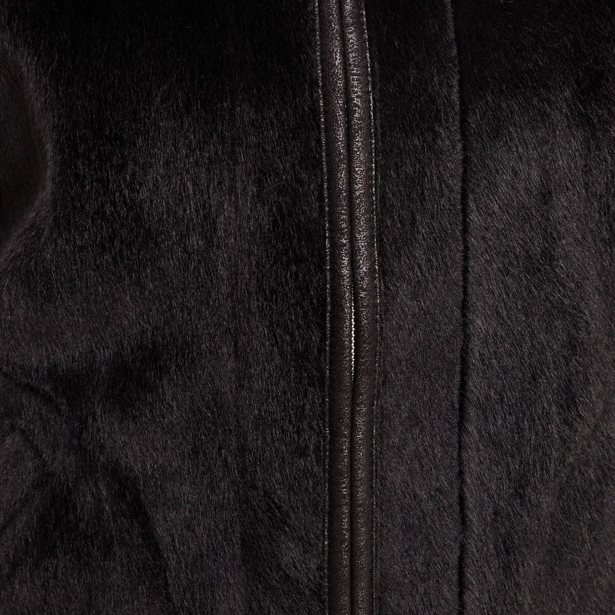 Veste sans manches sans col marron fonc&eacute; noir femme