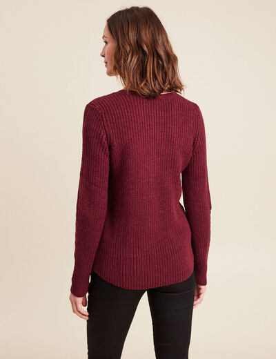 Pull manches longues bordeaux femme