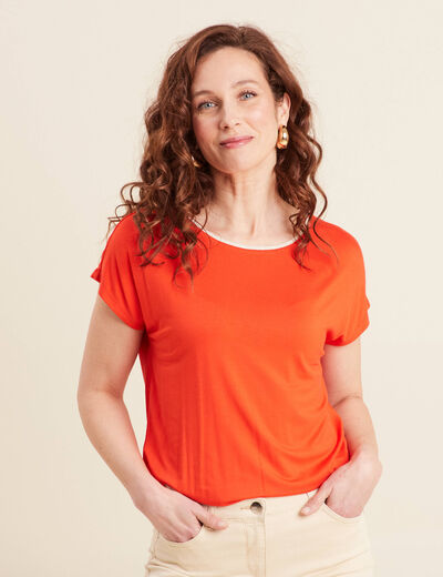 T-shirt manches courtes orange foncé femme