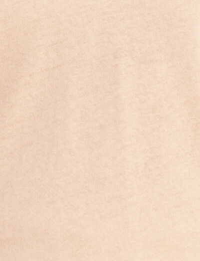 T-shirt manches courtes col en V sable femme