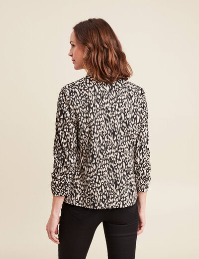 Veste cintrée col châle noir femme