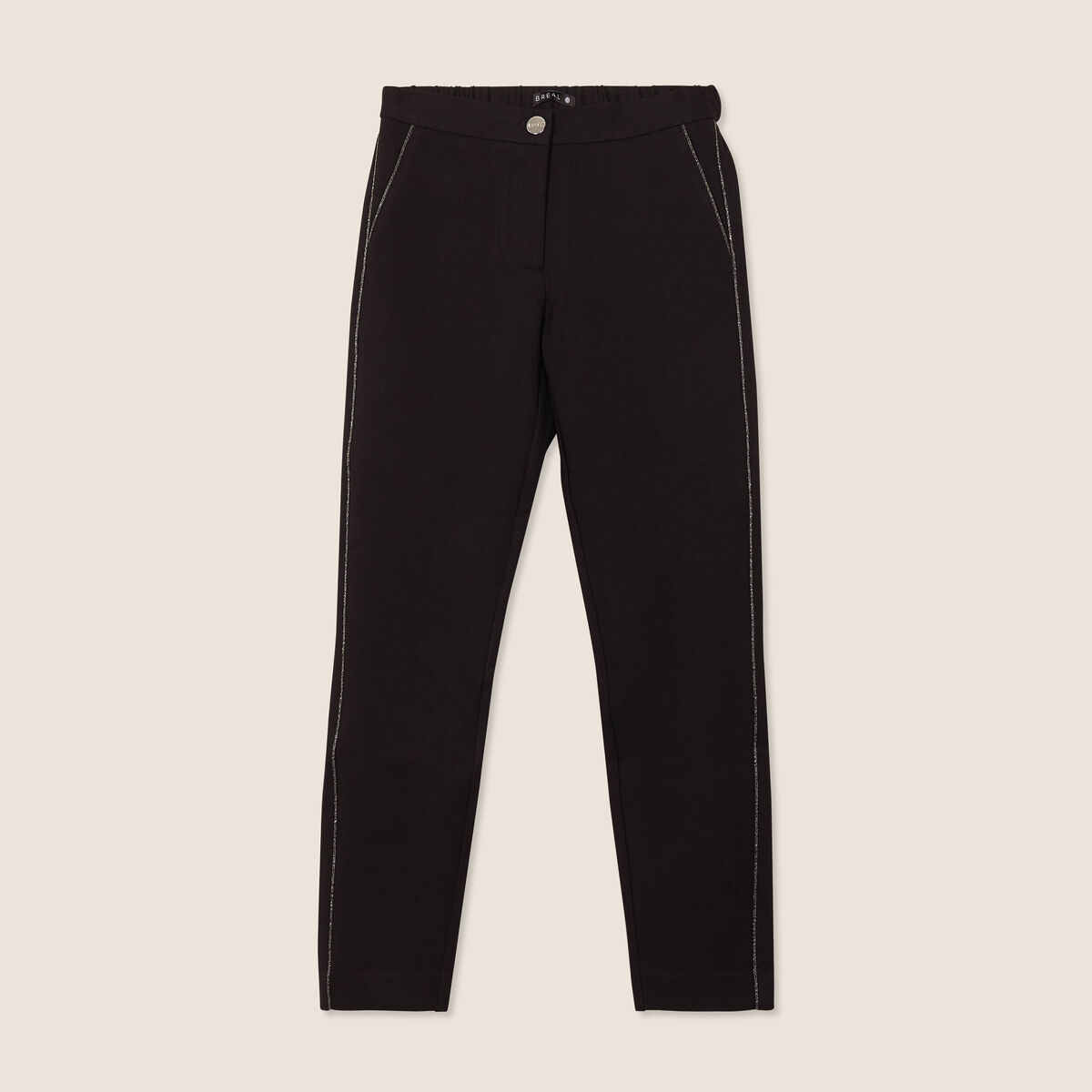 Pantalon chino ajust&eacute; 7/8&egrave;me noir femme