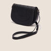 Sac besace perforé noir femme