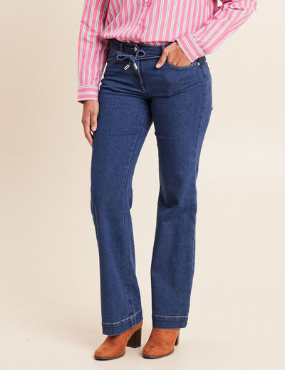 Jean coupe bootcut taille bascul&eacute;e denim stone femme